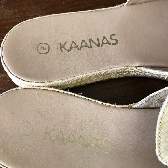 KAANAS womens 9 Martinique Slide SANDALS Raffia Natural Made by Hand - Picture 7 of 8